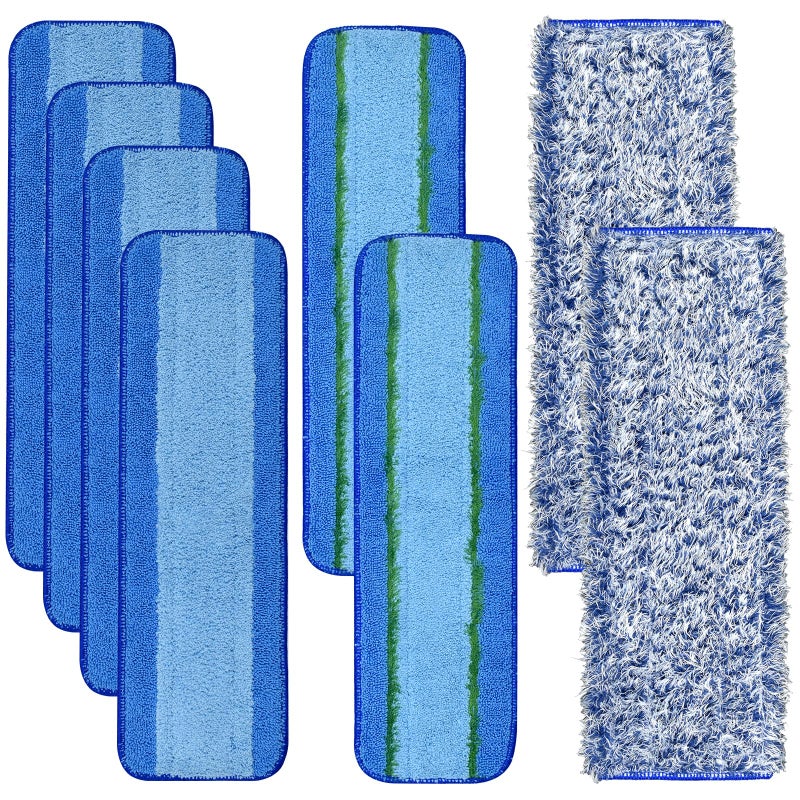 DLAIMI 8 Pack Microfiber Cleaning Pad for Bona Mop Hardwood & Hard Surface Floors Dry and Wet Floor Cleaning - Includes 4 Microfiber Cleaning Pad, 2 Deep Clean Pads and 2 Dusting Pad - Dual Zone Cleaning - Image 1
