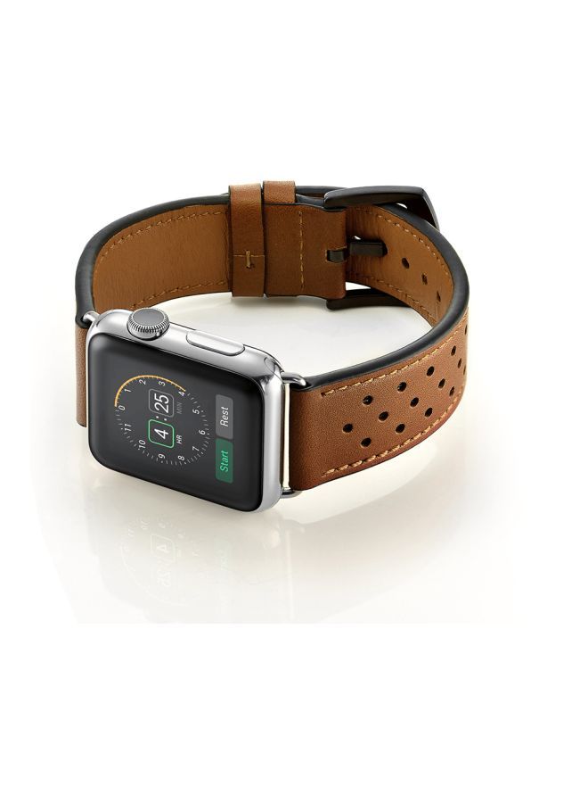 NIBEMINENT Replacement Band For Apple Watch Series 1/2/3/4 44 mm/42 mm Brown - Image 3