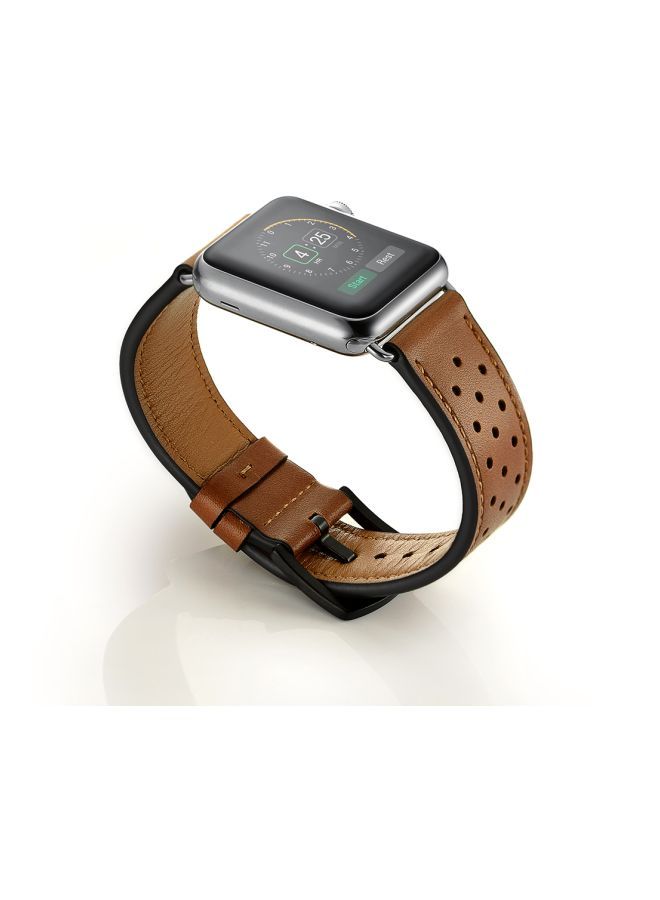 NIBEMINENT Replacement Band For Apple Watch Series 1/2/3/4 44 mm/42 mm Brown - Image 4