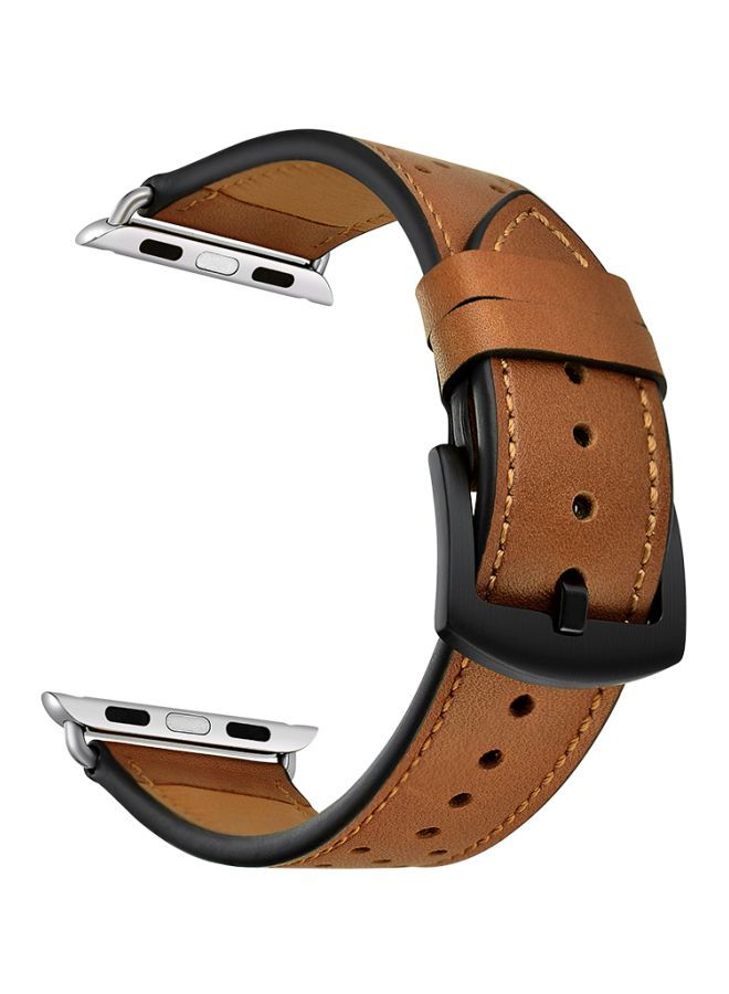 NIBEMINENT Replacement Band For Apple Watch Series 1/2/3/4 44 mm/42 mm Brown - Image 2