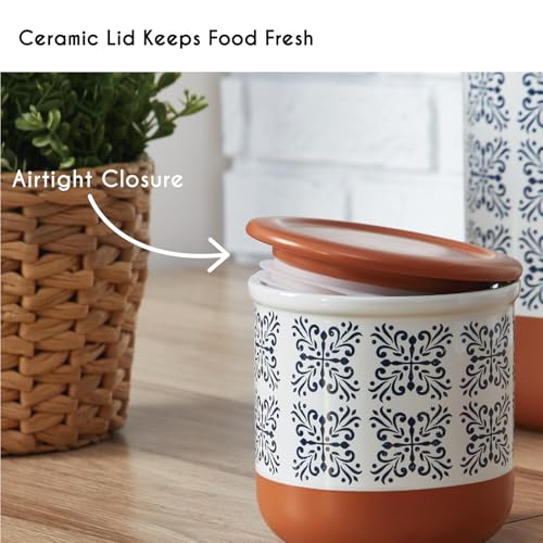 JODEVI Canisters Sets for Kitchen Counter Ceramic Food Storage Jars with Airtight Lids, Sugar and Flour Containers Set of 3 - for Coffee, Tea, Spice - Stylish Countertop Décor - Image 5