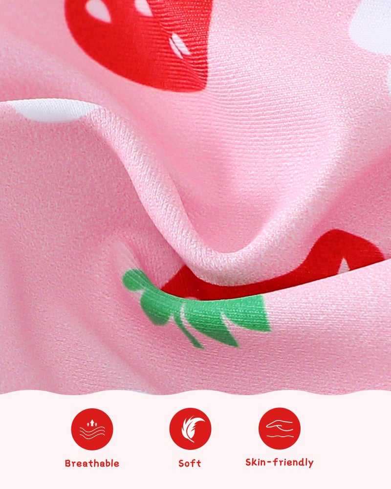 Mioglrie Toddler Girl Bathing Suit Infant Baby Girl Swimsuit 18-24 Month 2 Piece Red Strawberry Baby Girl's Bikini Summer Swimwear Beach Tankini Outfits Set - Image 4