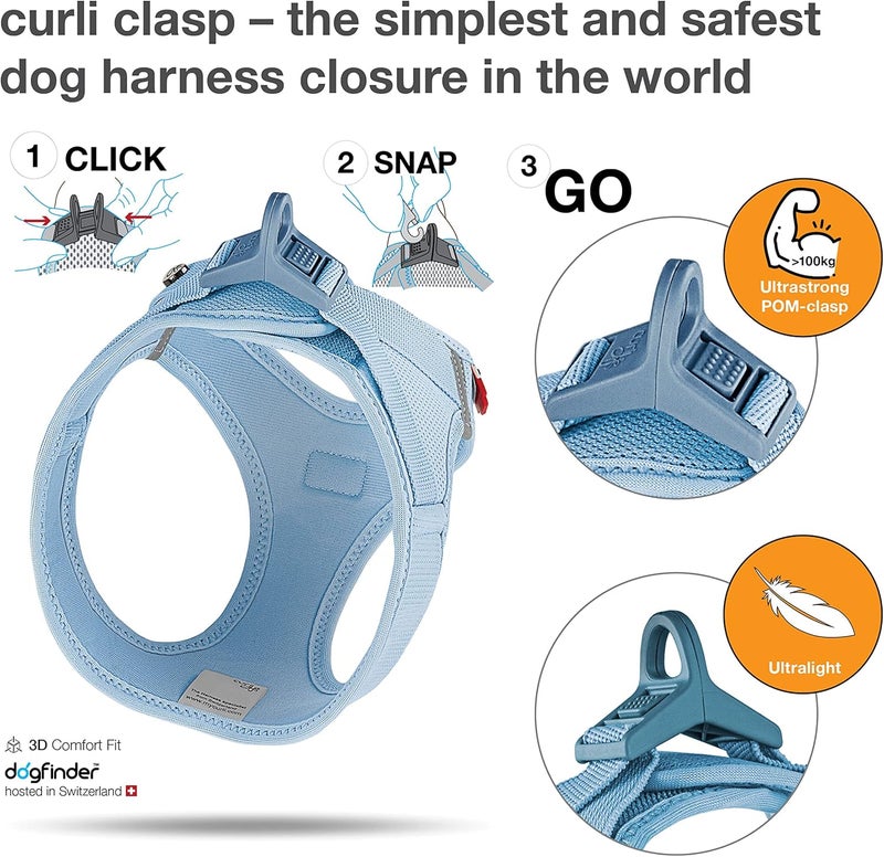 Curli Vest Harness Clasp Air-Mesh Skyblue 3XS - Image 3