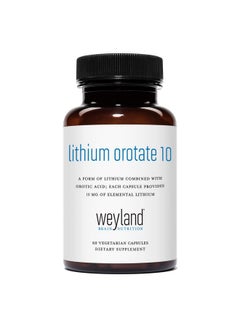 Weyland Brain Nutrition : Lithium Orotate 10Mg (1 Bottle) 60 Vegetarian Capsules Lithium Supplement Supports Healthy Mood Behavior Memory And Wellness  - Image 2