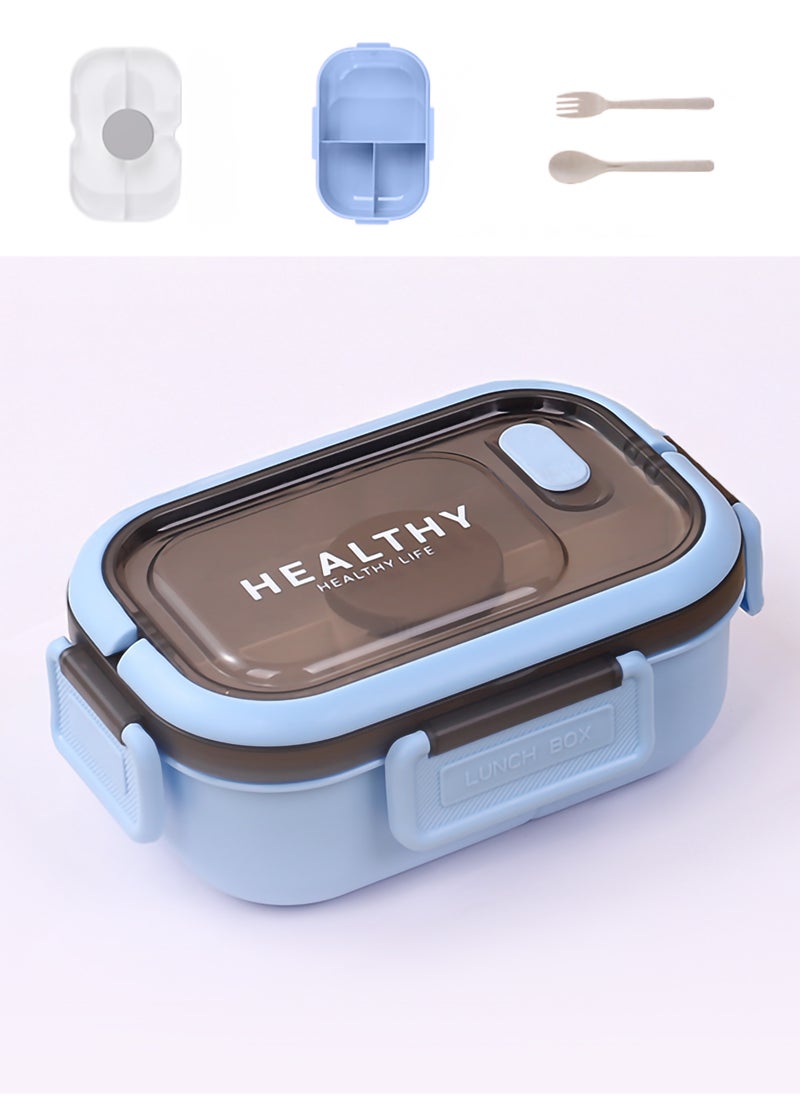 YAH Creation - YAH HealthyLife Bento Lunch Box with Sauce Box - BPA-Free, Leak-Proof, 2 Stackable Layers with 6 Compartments, Microwave & Dishwasher Safe, Includes Cutlery & Handle for Easy Carrying - Image 1