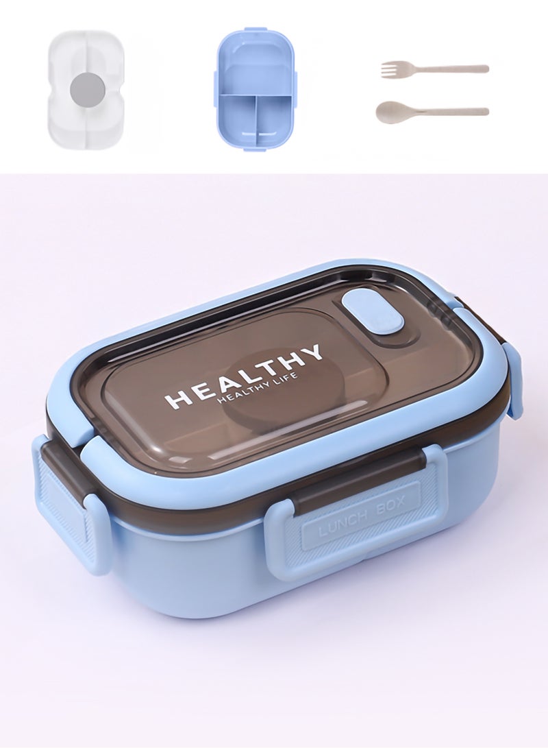 YAH Creation YAH HealthyLife Bento Lunch Box with Sauce Box - BPA-Free, Leak-Proof, 2 Stackable Layers with 6 Compartments, Microwave & Dishwasher Safe, Includes Cutlery & Handle for Easy Carrying - Image 2
