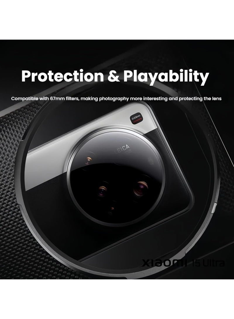 General Compatible Xiaomi 15 Ultra 5G Pro Photo Lens Holster Kit - Mountable Filter Accessory, Color Blocking Design, Wireless Charging Supported  - Image 3