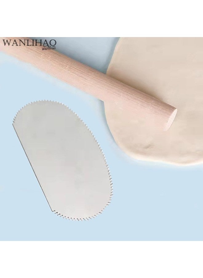 High Quality Stainless Steel Cake Scraper Triangular Tooth Oval Rectangular Cream Scraper Comb Baking Topping Tool-Specifications:Coarse Tooth Triangular Scraper  - Image 5