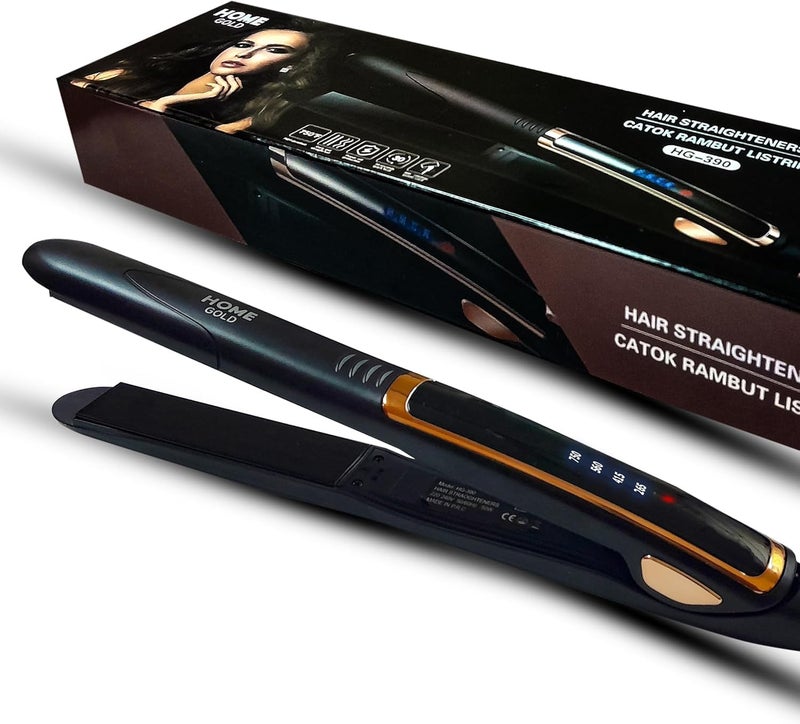 Hair Straightener, Salon Quality Styling with 483°C, Ideal for Curly and Straight Hair, 30s Fast Heating, 360° Swivel Cord, 35W, HG-390, Ceramic, Black