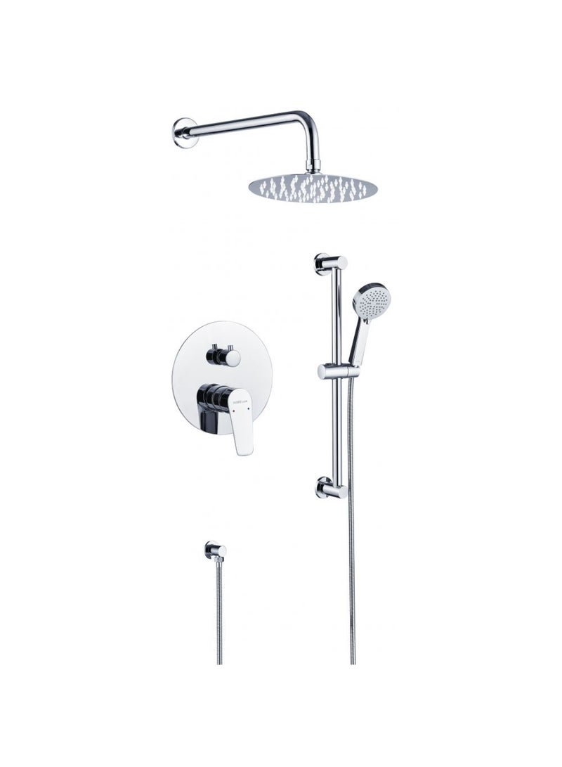 DANUBE HOME Milano Plus Bayz Plus Two-Way Concealed Bath Shower Mixer Complete Set – Modern Wall-Mounted Bathroom Faucet with Durable Brass Construction & Sleek Concealed Design Set Chrome - Image 1