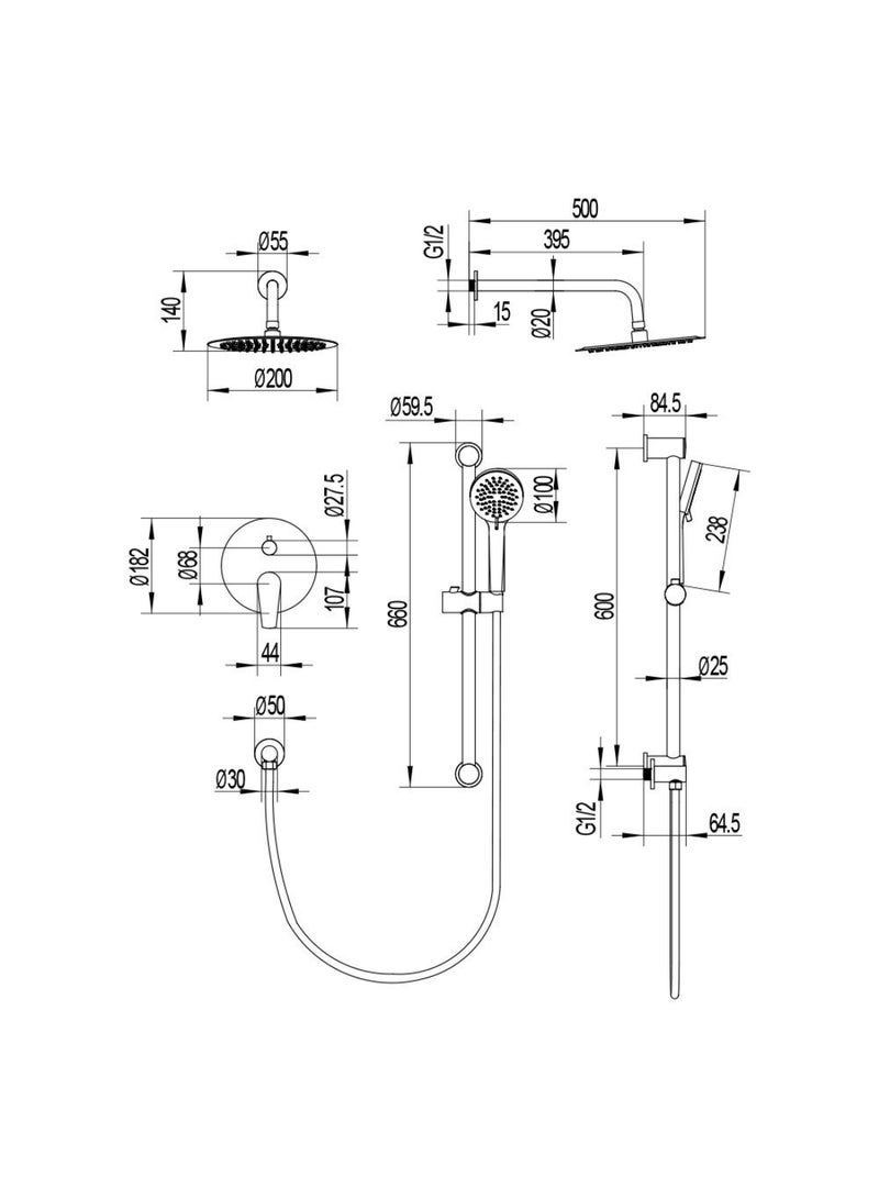 DANUBE HOME Milano Plus Bayz Plus Two-Way Concealed Bath Shower Mixer Complete Set – Modern Wall-Mounted Bathroom Faucet with Durable Brass Construction & Sleek Concealed Design Set Chrome - Image 2