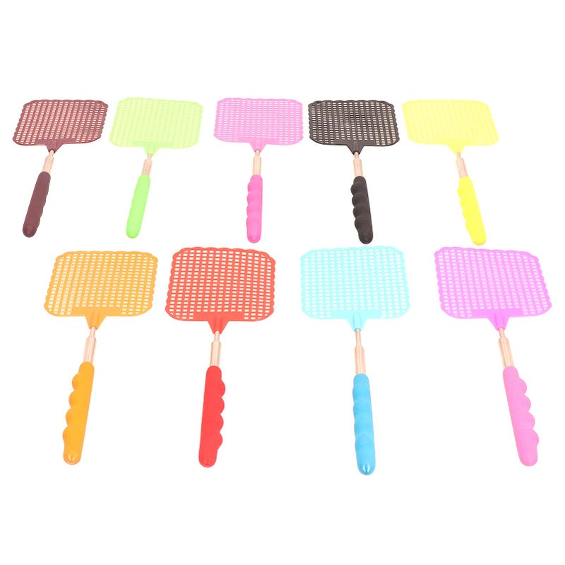 AMONIDA AMONIDA 9PCS Plastic Fly Swatter Multi Pack Mini Fly Swatter with Retractable Stainless Steel Rod Fly Swatter for Indoors Retractable Fly Racket for Home Office Dormitory Camping  - Image 2