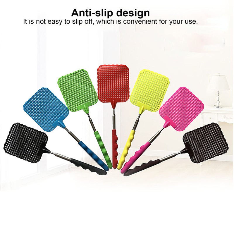 AMONIDA AMONIDA 9PCS Plastic Fly Swatter Multi Pack Mini Fly Swatter with Retractable Stainless Steel Rod Fly Swatter for Indoors Retractable Fly Racket for Home Office Dormitory Camping  - Image 3