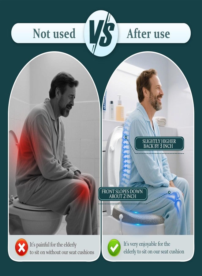 ZXMOBY EPP Toilet Seat Riser - Adds 3 Inch of Height to Toilet - with 300 Pound Weight Capacity,for Seniors Adults Elderly Handicap Disabled Fits Most Standard and Elongated Toilets… - Image 2
