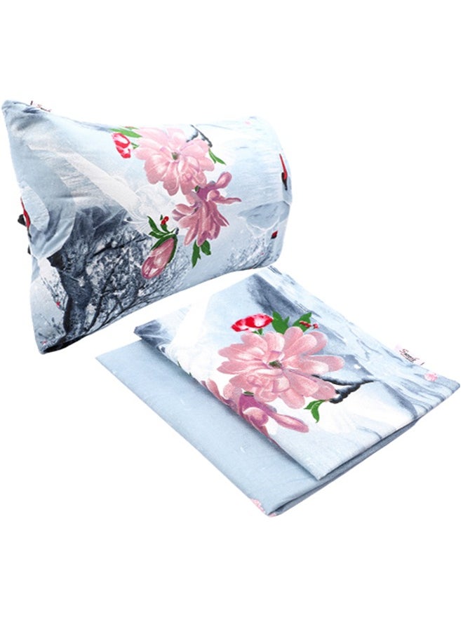 snooze Fitted Bed Sheet set 2pcs, 100*200 cm+ Free Pillowcase, Swan design  - Image 1