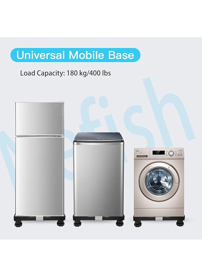 TodyJeyHo Mini Fridge Stand Universal Stand Base Adjustable Refrigerator Stand with 4 Strong Feet Washing Machine Pedestal Multi-Functional Base for Dryer (Black) - Image 4