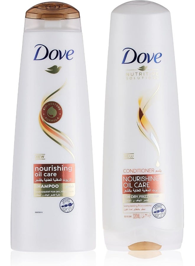 Dove Shampoo Nourishing Oil Care, 400ml + Conditioner, 320ml