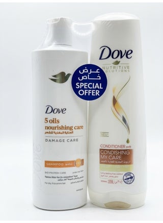 Dove Shampoo Nourishing Oil Care, 400ml + Conditioner, 320ml