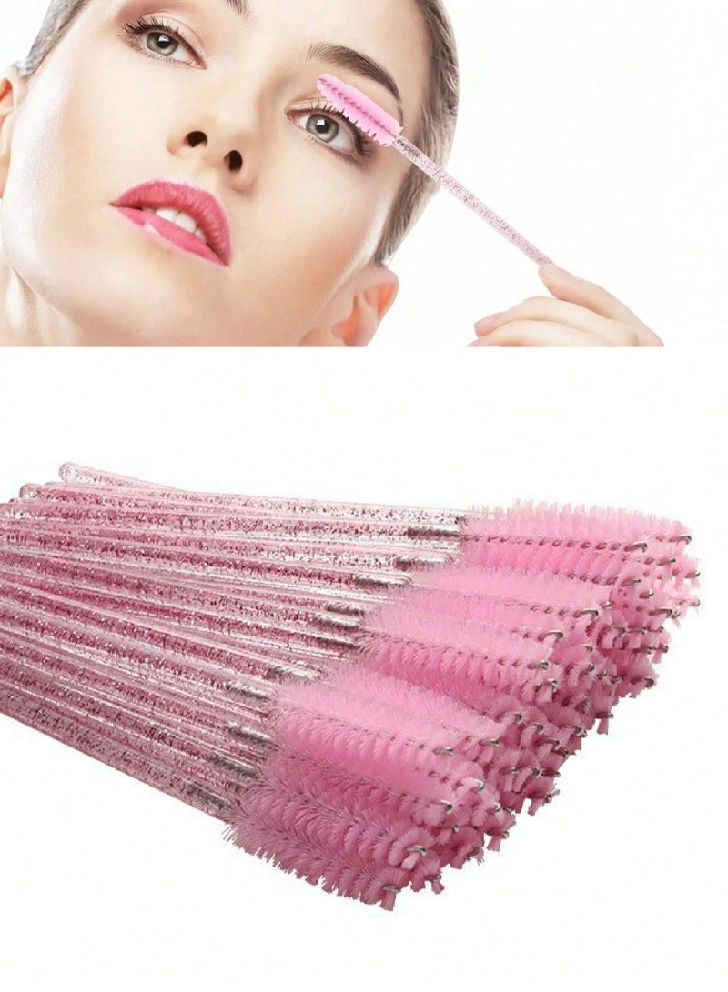 Shein 50 Pcs Colorful Mascara Wands with Crystal Handle – Disposable Brushes for Eyelash Extensions, Eyebrows, Makeup & Lip Care ( Color May Vary ) - Image 2