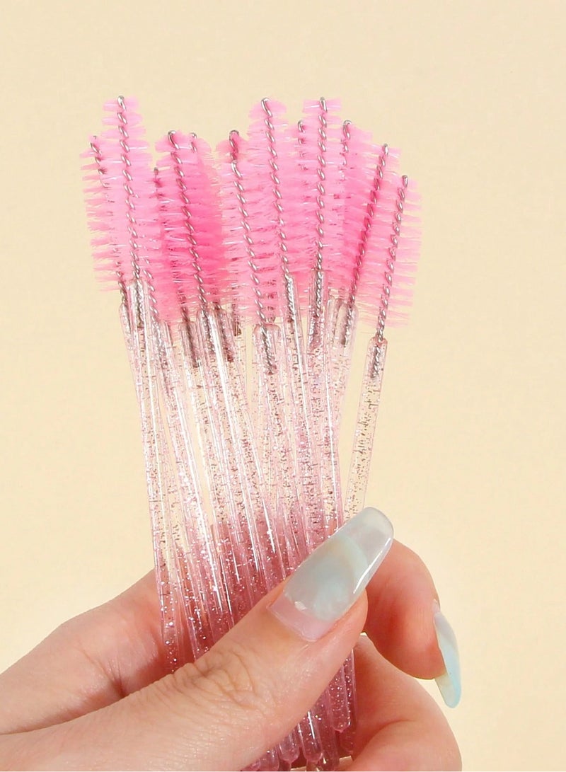 Shein 50 Pcs Colorful Mascara Wands with Crystal Handle – Disposable Brushes for Eyelash Extensions, Eyebrows, Makeup & Lip Care ( Color May Vary ) - Image 3