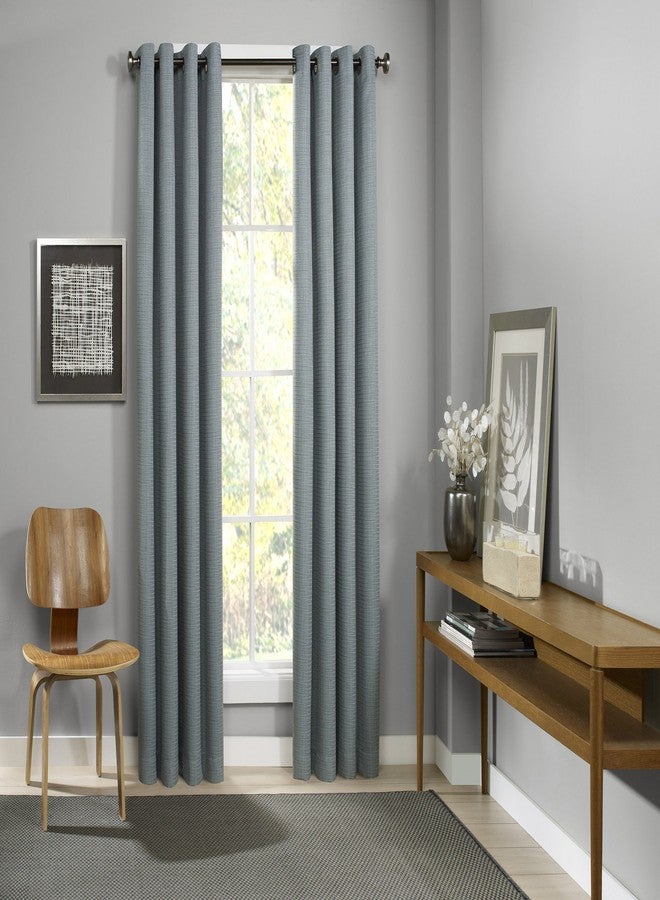 ECLIPSE Blackout Curtains for Bedroom - Palisade 52" x 108" Thermal Insulated Single Panel Grommet Top Room Darkening Curtains for Living Room, Mineral - Image 1