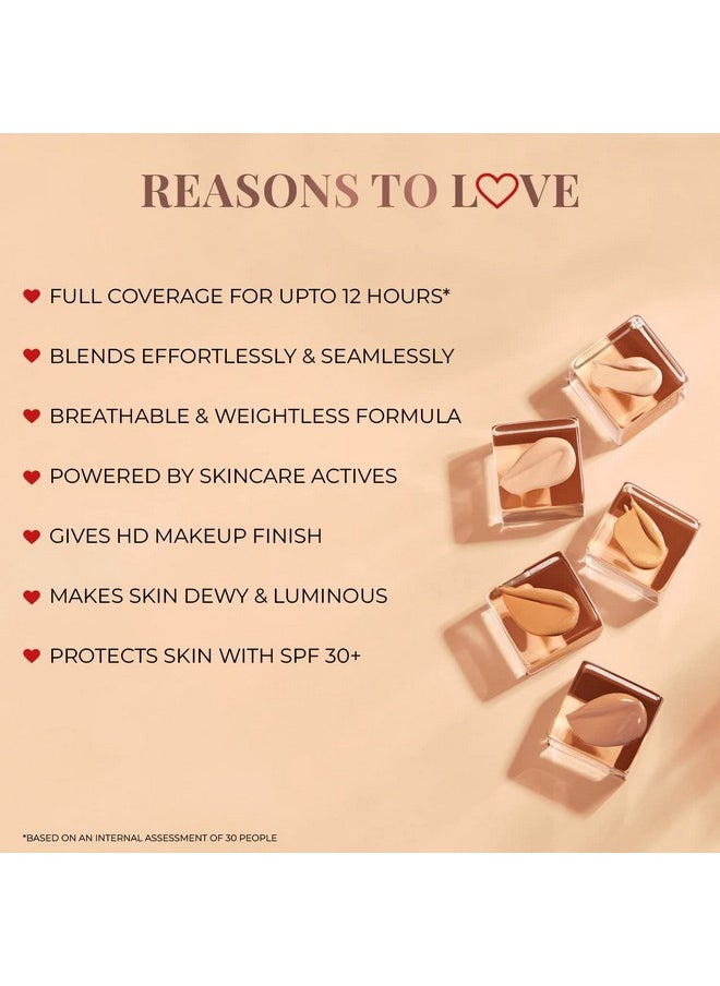 Just Herbs Serum Foundation For Face Makeup With Spf30+ Dewy Finish Full Coverage Waterproof, Sweatproof Foundation For All Skin Types (Sand)  - Image 5