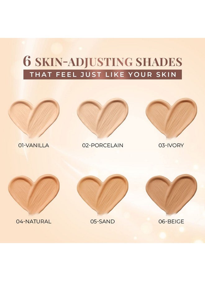 Just Herbs Serum Foundation For Face Makeup With Spf30+ Dewy Finish Full Coverage Waterproof, Sweatproof Foundation For All Skin Types (Sand)  - Image 4