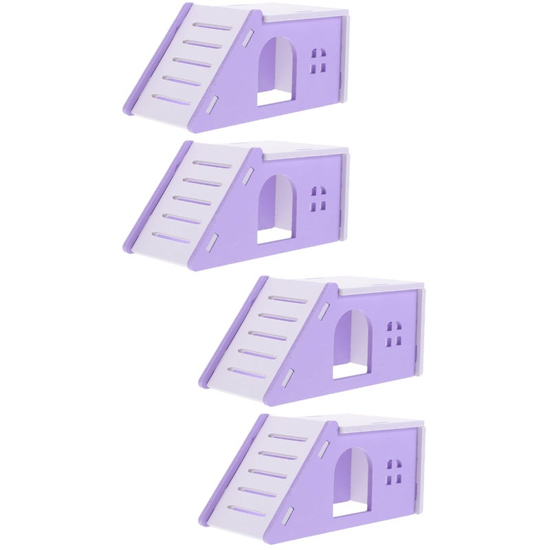 4 pcs Hideout House Small Animal Maze Hut Habitat Decor for Hamster - Image 1