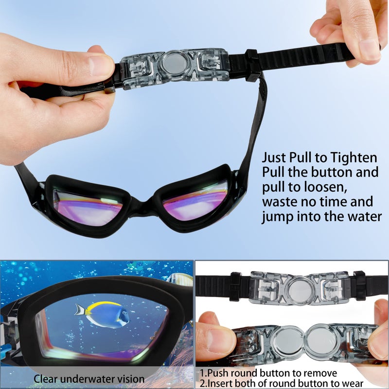 EWPJDK Swim Goggles - 2 Pack Swimming Goggles Anti Fog No Leaking For Adult Women Men - Image 5