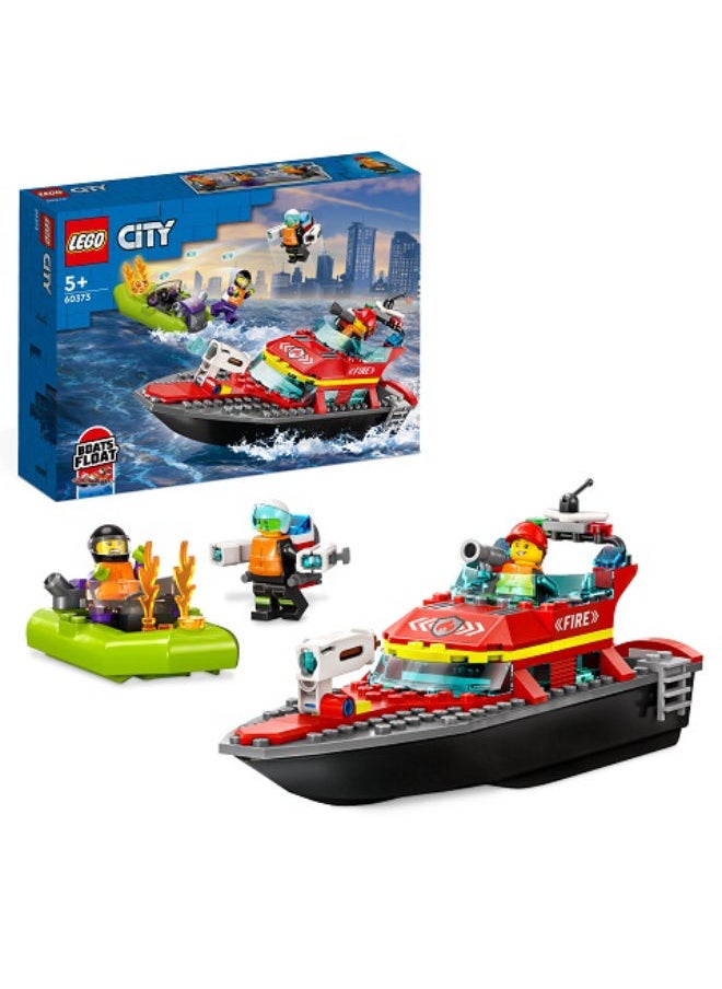 LEGO 60373 Fire Rescue Boat  Building Set  - Image 1