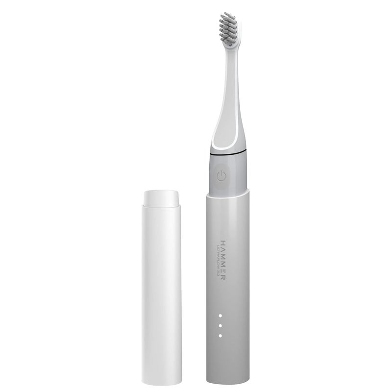 Hammer Ultra Flow 2.0 Electric Toothbrush And 2 Replaceable Brush Heads For Men And Women, 3 Brushing Modes, Rechargeable Battery, Waterproof, Super-Soft Bristles, Electric Toothbrush (White) - Adult - Image 2