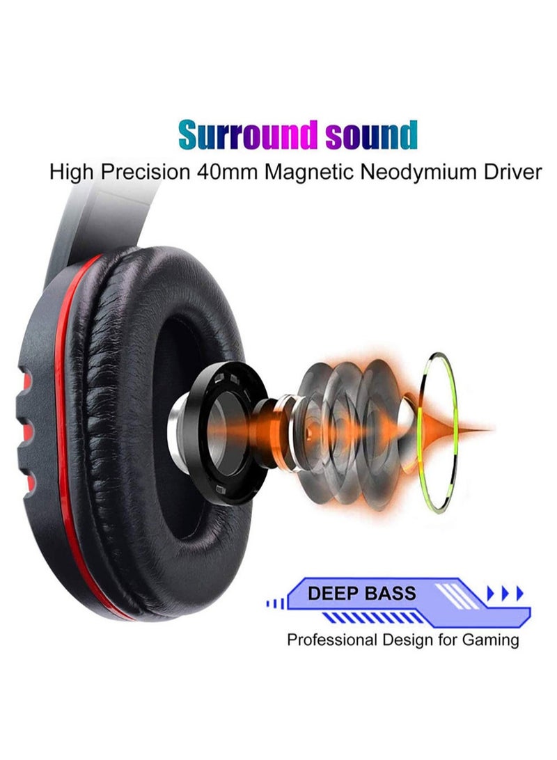 Gaming Headset, Universal Headset with Microphone for PS4/PS5/XOne/XSeries/NSwitch/PC - Image 3