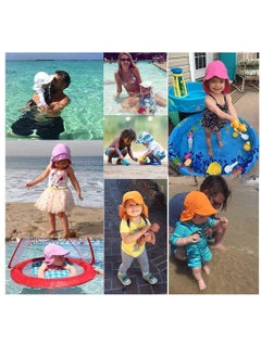 Excefore Baby Sun Hat,UPF50+ Kids Sun Hat with Neck Flap, Unisex Adjustable Children Wide Brim Summer Sun Protection Mesh Bucket Beach Hat Kid Bucket Cap for 3-18 Months (Pink)  - Image 5
