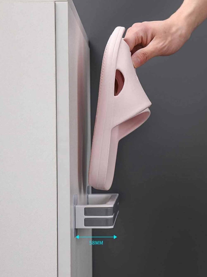 TGOPIT Shoes Slipper Rack Shoe Storage Organizer for Bedroom Holder Hanging Shoe Organizer 1 Pack Space Saving WallMounted Shoe Rack Also for Hanging Towels NoDrill InstallationGrey - Image 5