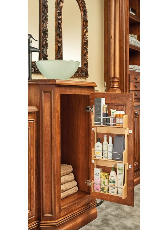 Rev-A-Shelf 18" 3 Tiered Pull Out Shelf Organizer for Kitchen Cabinets, Pantry Storage Spice Seasoning Rack, Door/Wall Mounted, Maple Wood, 4SR-18 - Image 5