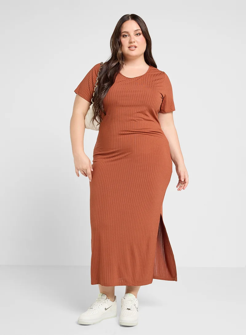 Ginger Plus Ribbed Knit Dress