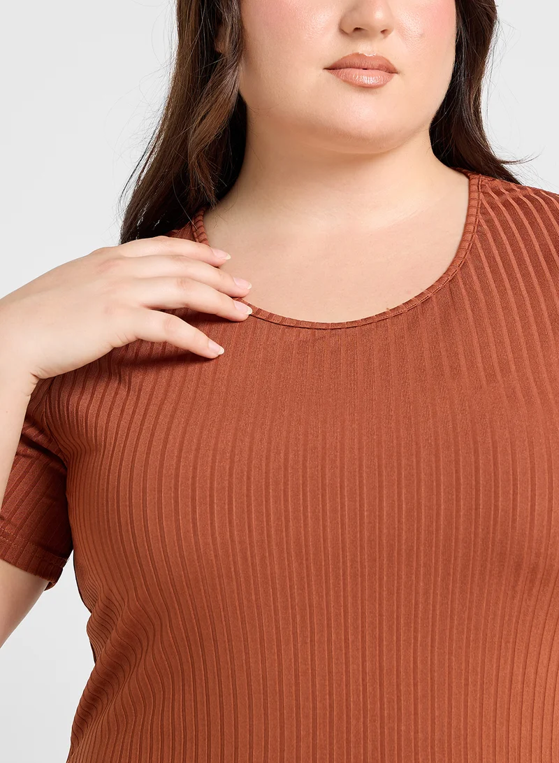 Ginger Plus Ribbed Knit Dress