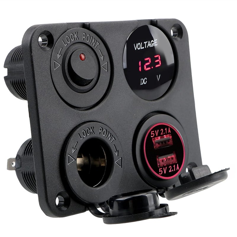 Wivplex 12V 4 In 1 Car Charger with Dual USB and Voltmeter - Image 5