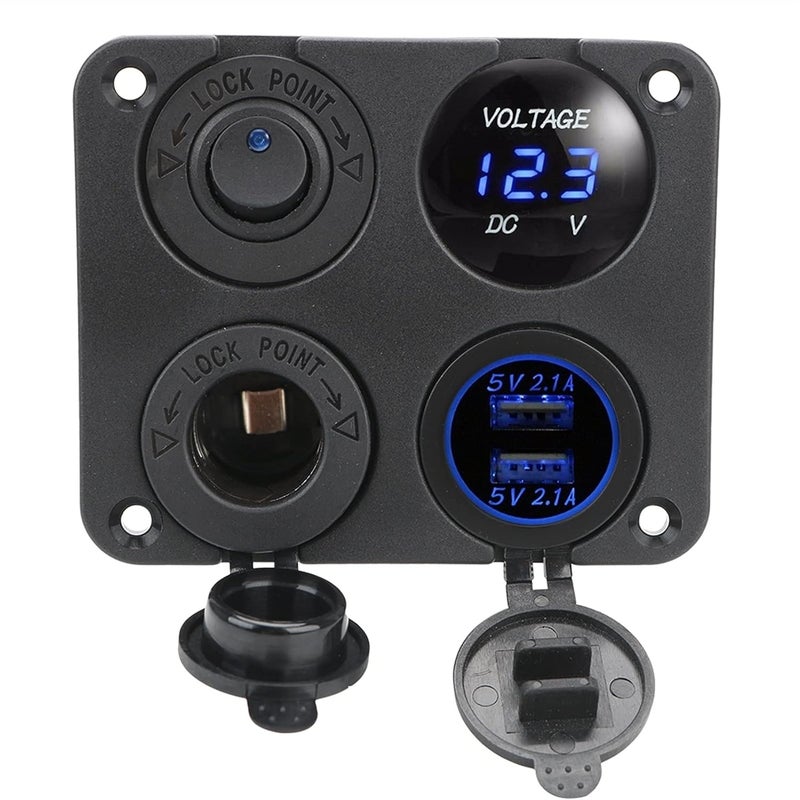 Wivplex 12V 4 In 1 Car Charger with Dual USB and Voltmeter - Image 4
