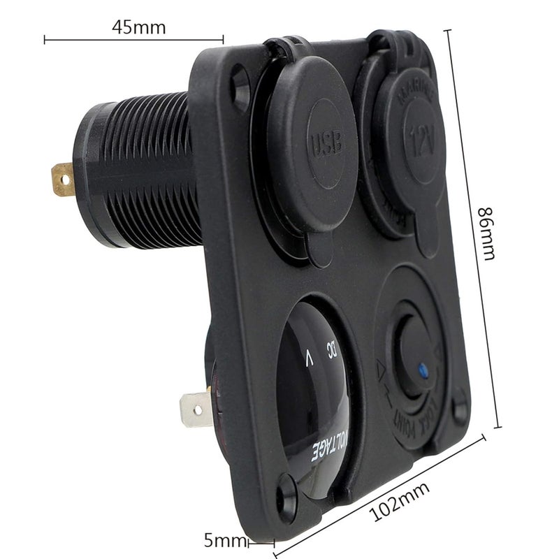 Wivplex 12V 4 In 1 Car Charger with Dual USB and Voltmeter - Image 3