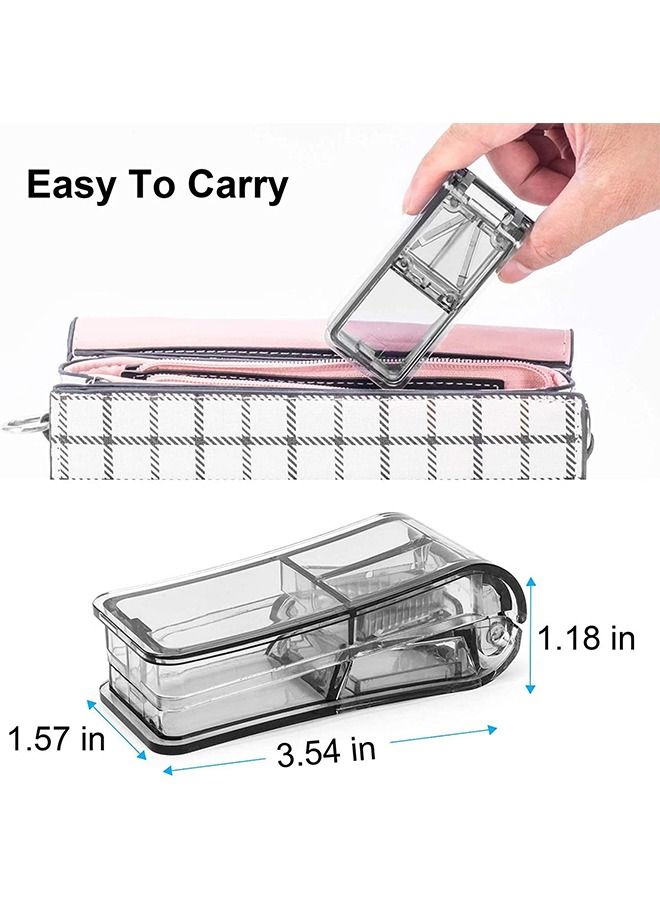 Generic Translucency Professional Pill Cutter Box with Stainless Steel Blade, Adjustable Waterproof Plastic Pill Splitter Container for Cutting Small Pills or Large Pills in Half(Black)  - Image 2