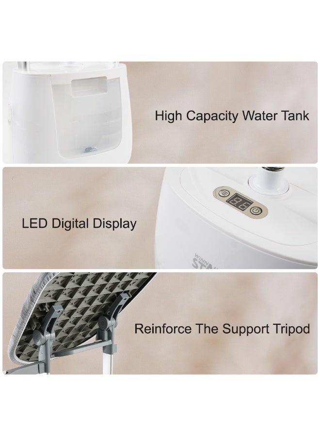 Winning Star Vertical Steam Iron, 1.5L Capacity, 5 Steam Levels, Ironing Board Included, 1580W, White, ST-5025 - Image 4