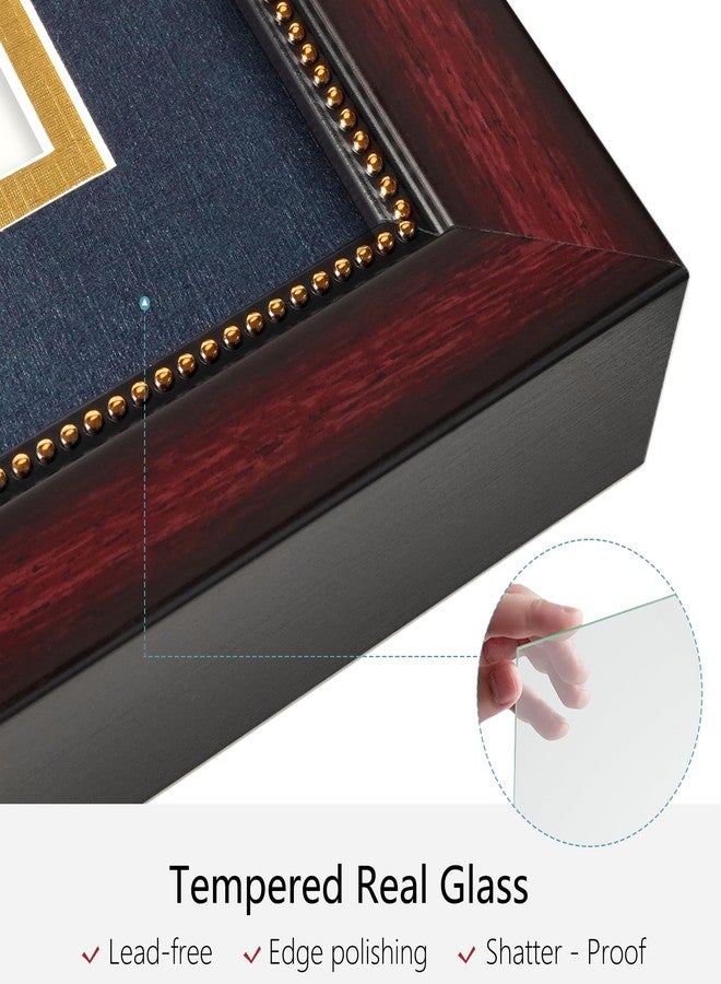 GiftMust Graduate Frame with Tassel Holder, Graduation Party Gift and Keepsake, Black Linen Texture Paper Mat, Display 5x7 graduate Photo with Black Linen Textured Mat, Mahogany Frame with Gold Beads Embossing - Image 3