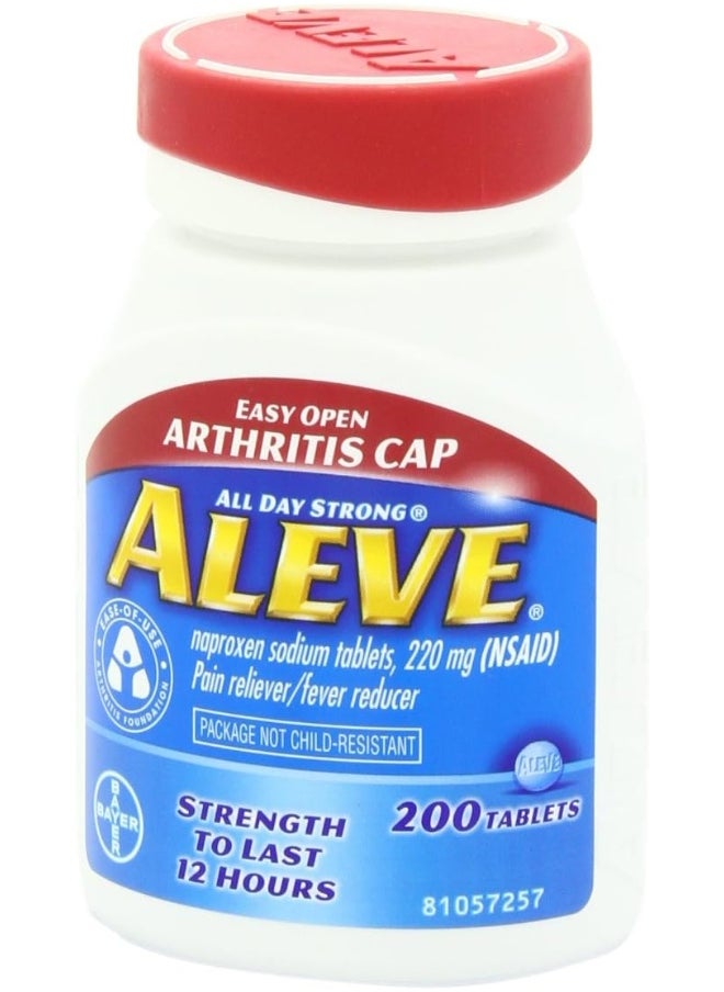 ALEVE - Aleve Tablets with Easy Open Arthritis Cap, Naproxen Sodium, 220mg (NSAID) Pain Reliever/Fever Reducer - Image 1