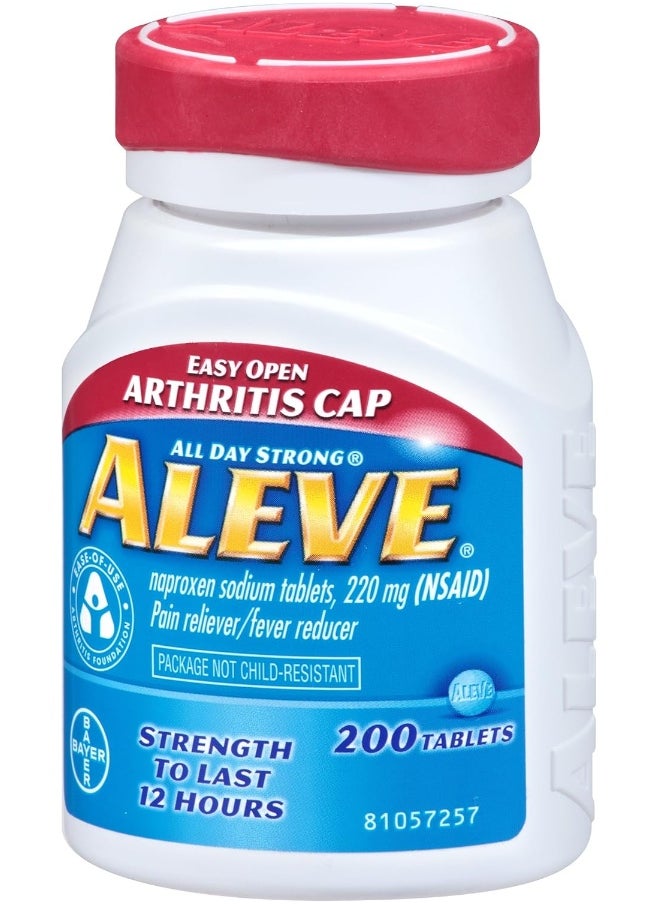 ALEVE - Aleve Tablets with Easy Open Arthritis Cap, Naproxen Sodium, 220mg (NSAID) Pain Reliever/Fever Reducer - Image 1