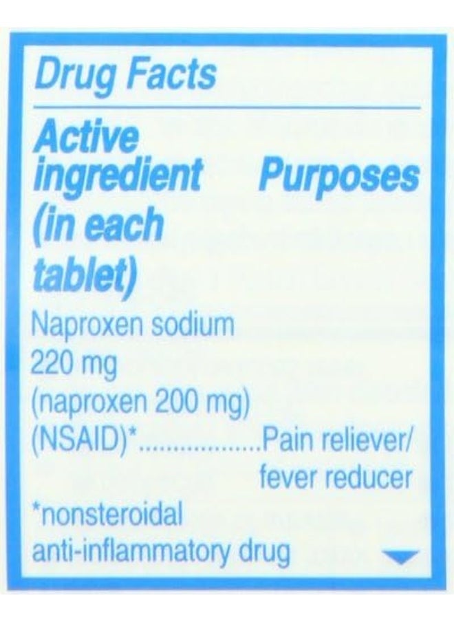 ALEVE - Aleve Tablets with Easy Open Arthritis Cap, Naproxen Sodium, 220mg (NSAID) Pain Reliever/Fever Reducer - Image 1