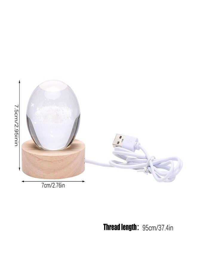 DNIEBW F Falkiya 3D Saturn Crystal Ball Night Light for Kids With Wooden Base - Fantasy Decoration LED Galaxy Planet Nightlight for Bedroom Decor - Image 5