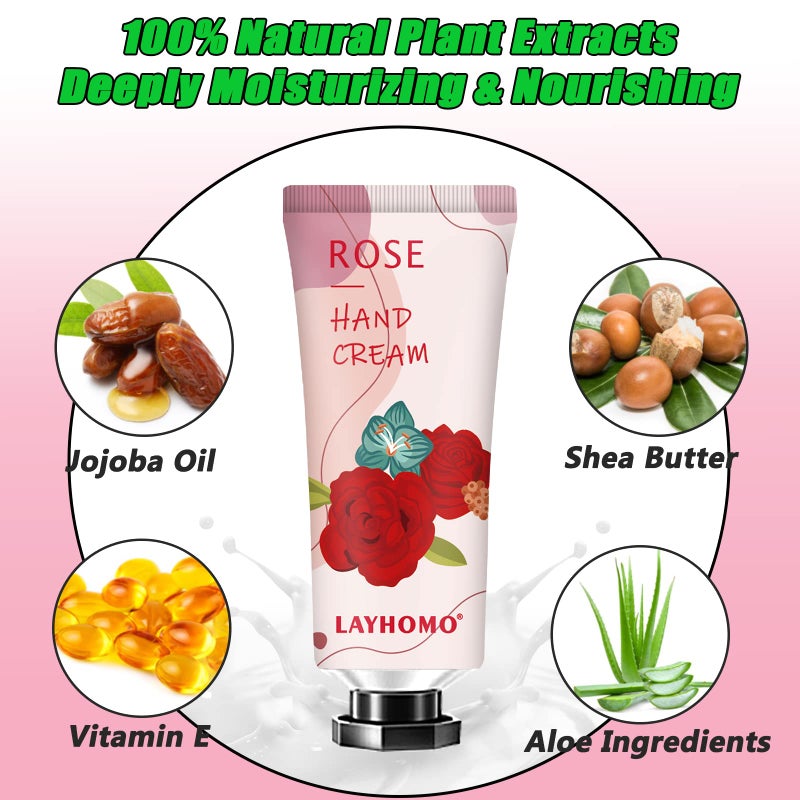 RUNBEN 38 Pack Hand Cream Gifts Set, Mothers Day Gifts for Wife,Teacher Appreciation Gifts For Women, Natural Plant Fragrance Hand Lotion Travel Size Mini Hand Cream for Dry Cracked Hands with Shea Butter - Image 2