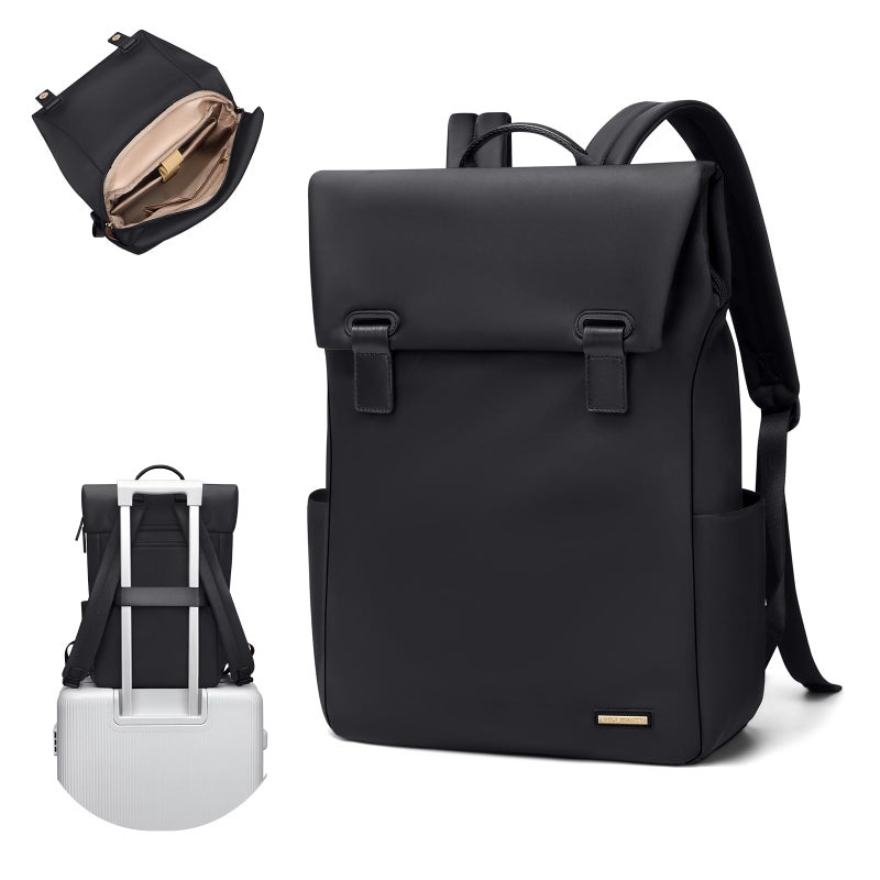 GOLF QUALITY Women Laptop Backpack Computer Backpacks Carry On Waterproof backpack Fits 14Inch Notebook Travel Commute College (Black) - Image 1