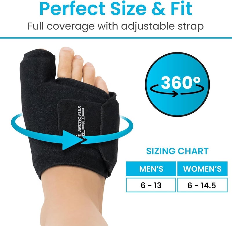 Arctic Flex Foot Ice Pack Pair Toe Wrap for Bunion Plantar Fasciitis Hallux Valgus Gout Swelling  Injuries  Cold  Heat Gel Therapy for Joint Pain Relief  Feet Recovery  Reusable Compression - Image 4